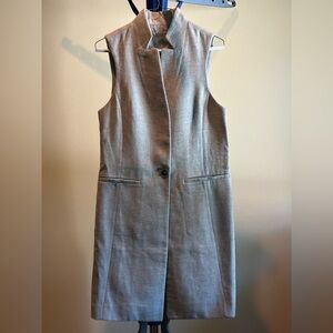 NWT White House Black Market Light Gray Long Vest - 8